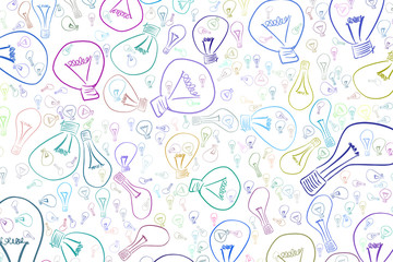 Light bulbs illustrations background abstract, hand drawn. Lamp, set, graphic & sketch.