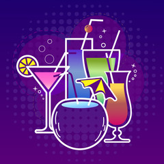  Cocktail party icon dark background