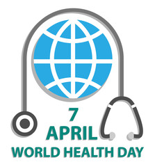 World Health Day concept with earth and stethoscope