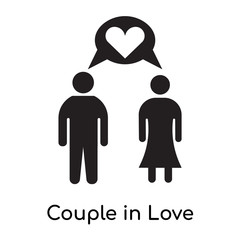 Couple in Love icon isolated on white background