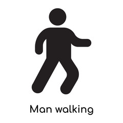Man walking icon isolated on white background