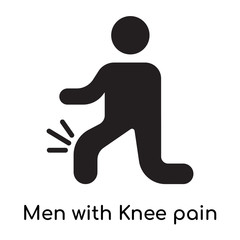 Men with Knee pain icon isolated on white background