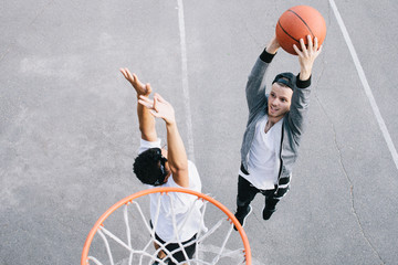 The basketball players