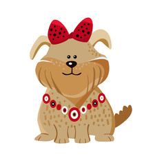 Сute little dog. cartoon