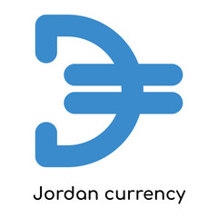Jordan currency icon isolated on white background