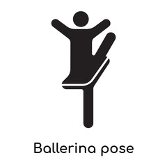 Ballerina pose icon isolated on white background