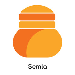 Semla icon isolated on white background