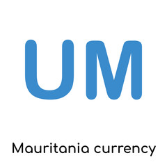 Mauritania currency icon isolated on white background