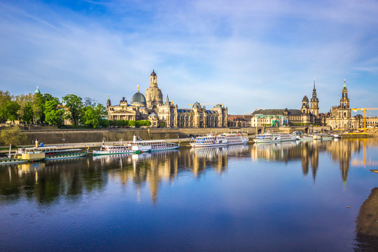 Old Town with Elbe river in Dresden, Saxony, Germany