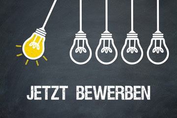 Fototapeta premium Jetzt bewerben / Lampen / Konzept