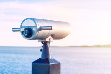 Coin Operated Binocular viewer on the beach