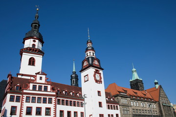 Obraz premium Chemnitz, Rathäuser alt und neu