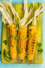 Grilled corn with lime and coriander