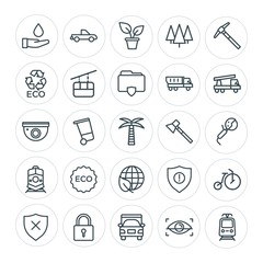 Modern Simple Set of transports, industry, nature, security Vector outline Icons. Contains such Icons as  can, door, transportation,  lock and more on white background. Fully Editable. Pixel Perfect