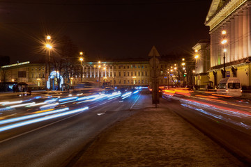 Fototapeta na wymiar night road in the city