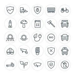 Modern Simple Set of transports, industry, nature, security Vector outline Icons. Contains such Icons as ,  insurance,  leaf, sign,  green and more on white background. Fully Editable. Pixel Perfect