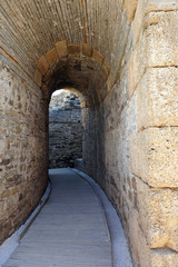 Vomitory of Baelo Claudia Theater, Roman city located in the bay of Bolonia, province of Cádiz, Andalusia, Spain