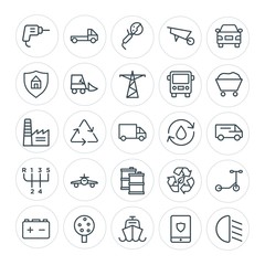 Modern Simple Set of transports, industry, nature, security Vector outline Icons. Contains such Icons as  equipment,  bright,  cargo,  ocean and more on white background. Fully Editable. Pixel Perfect