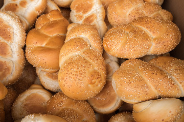 Fresh little Challah for sale at local city market