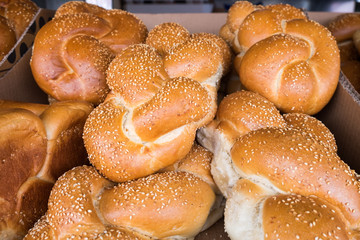 Fresh Challah for sale at local city market
