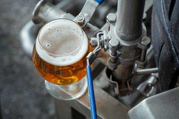 Snifter beer glass at the brewery