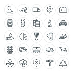 Modern Simple Set of transports, industry, nature, security Vector outline Icons. Contains such Icons as  tanker, transportation,  bright and more on white background. Fully Editable. Pixel Perfect