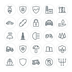 Modern Simple Set of transports, industry, nature, security Vector outline Icons. Contains such Icons as motorbike,  ocean,  plant,  secure and more on white background. Fully Editable. Pixel Perfect