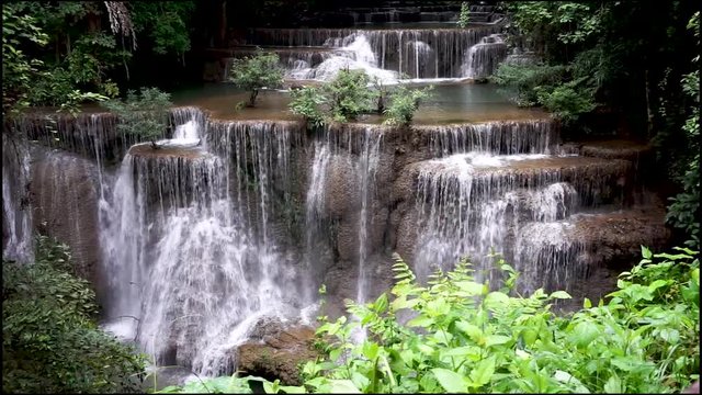 Huai Mae Khamin Waterfall landmark tourist of Thailand