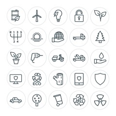 Modern Simple Set of transports, industry, nature, security Vector outline Icons. Contains such Icons as  green,  ecology,  natural,  secure and more on white background. Fully Editable. Pixel Perfect
