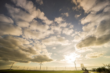 Fototapeta na wymiar sky and wind turbines