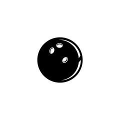 Bowling Ball. Flat Vector Icon. Simple black symbol on white background
