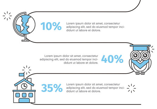 Blue Gray White Education Learning Statistics Infographic Template