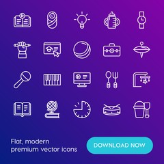 Modern Simple Set of time, education, kids and toys Vector outline Icons. Contains such Icons as  earth,  rock, hour,  sand,  open,  toy and more on gradient background. Fully Editable. Pixel Perfect.
