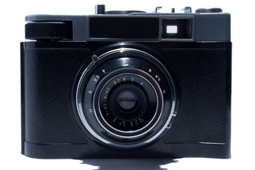 vintage camera on white background