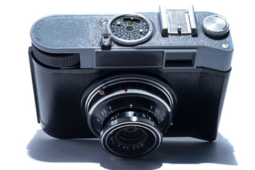 vintage camera on white background