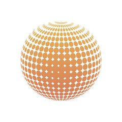 Abstract halftone 3d sphere design, Halftone ball, Halftone graphic vector concept