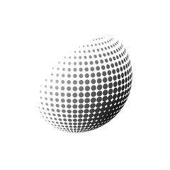 Abstract halftone 3d sphere design, Halftone ball, Halftone graphic vector concept