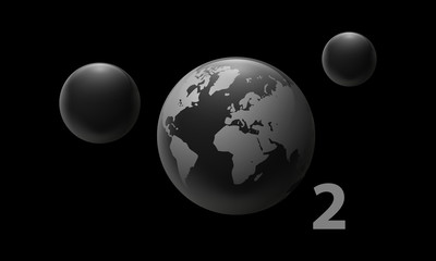 O2 oxygen with Earth planet concept logo vector icon. 3d illustration.