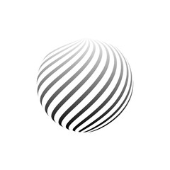 Abstract globe dotted sphere. 3d halftone effect vector background. Black and white vector illustration.