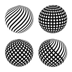 Set of halftone 3D spheres.Halftone vector design element