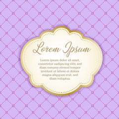 Vintage design element, label, icon, frame, for packaging, design of luxury products. Vector illustration