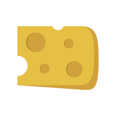 Cheese slice icon in flat design
