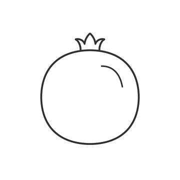recommend clip art: Pomegranate icon in black flat outline design