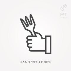 Hand with fork