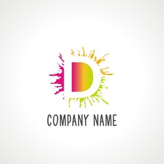 Letter D Splash Color / letter D logo concept