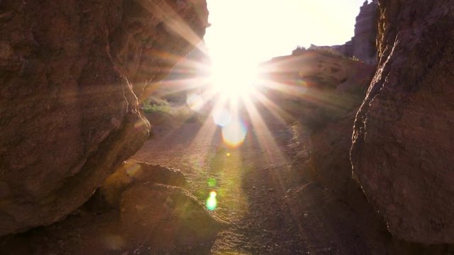 Sunlight through a cave hole