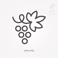 Fotobehang Line icon grape © ductru