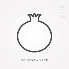 Line icon pomegranate