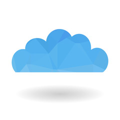 Polygonal cloud computing concept, world internet network.Vector graphic illustration.