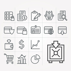 Simple linear business icons